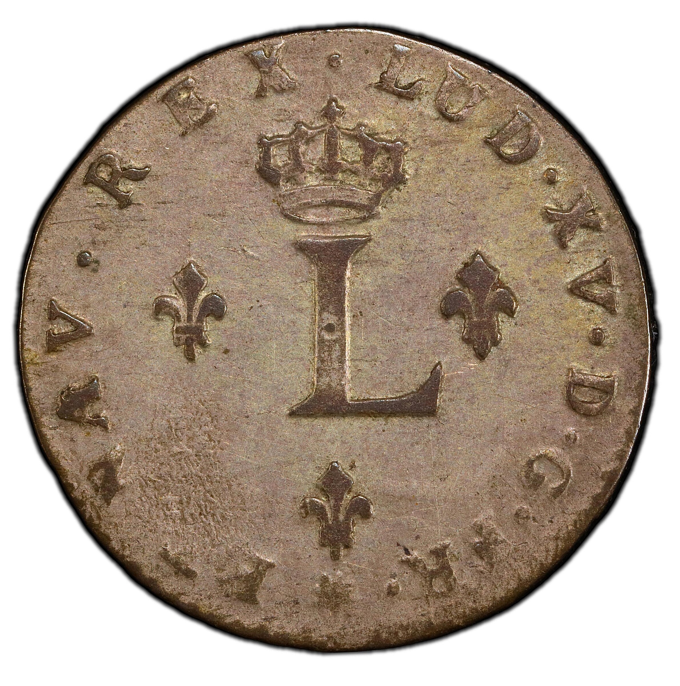 image for: 1740-D Sou Marque. Lyon Mint. Vlack-72. Rarity-4. AU-55 (PCGS).