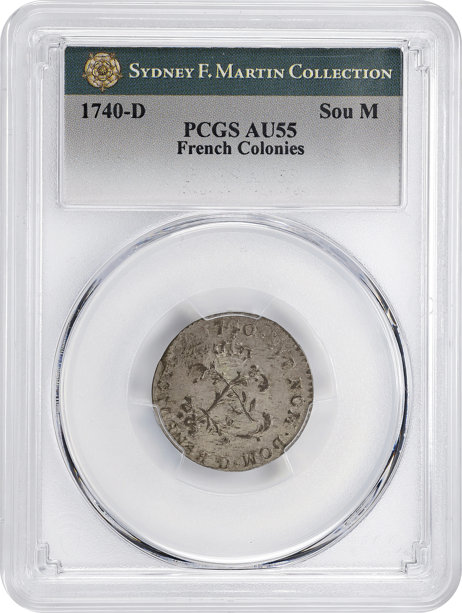 image for: 1740-D Sou Marque. Lyon Mint. Vlack-72. Rarity-4. AU-55 (PCGS).