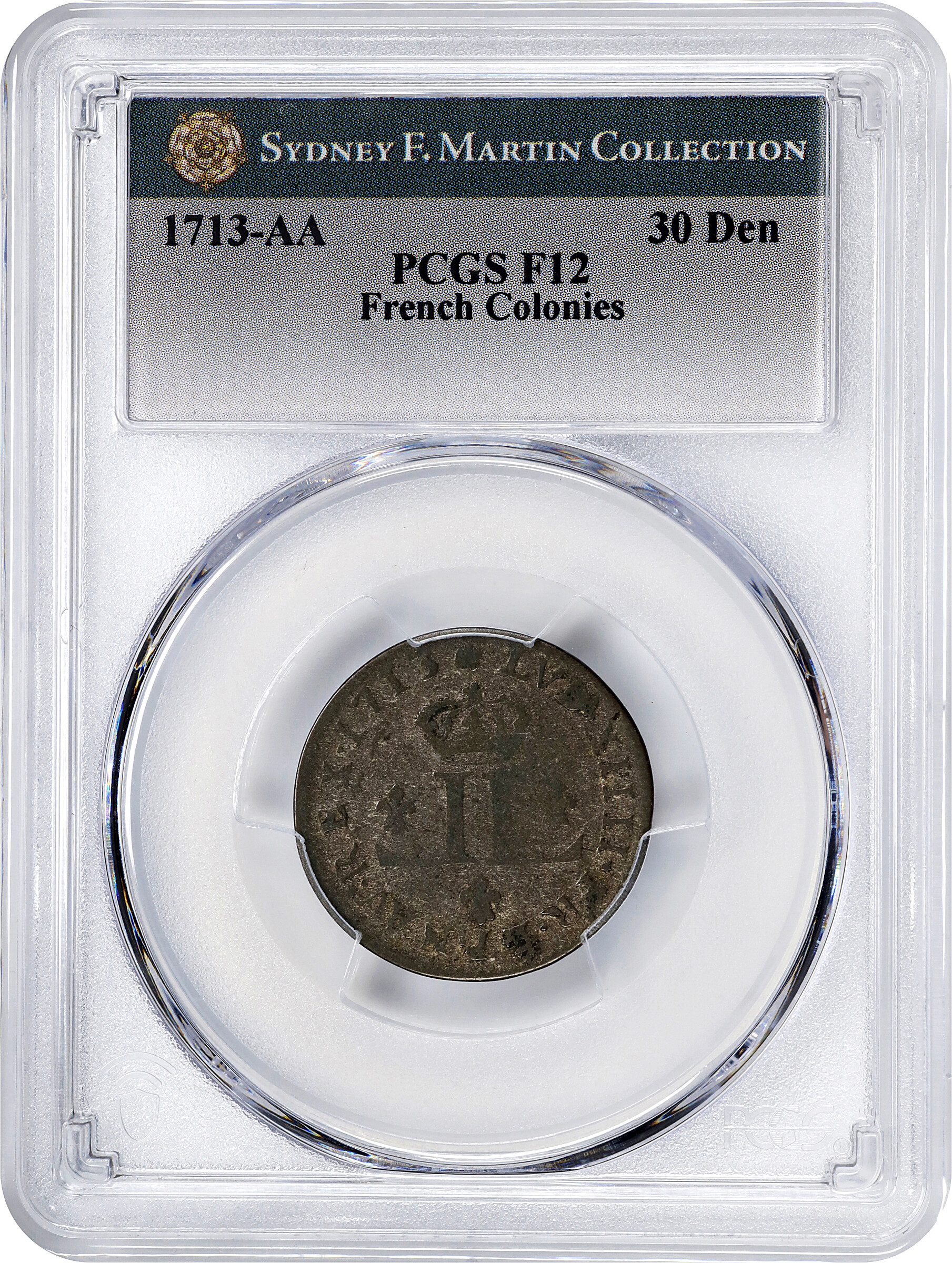 image for: 1713-AA 30 Deniers, or Mousquetaire. Metz Mint. Vlack-11a. Rarity-2. Fine-12 (PCGS).