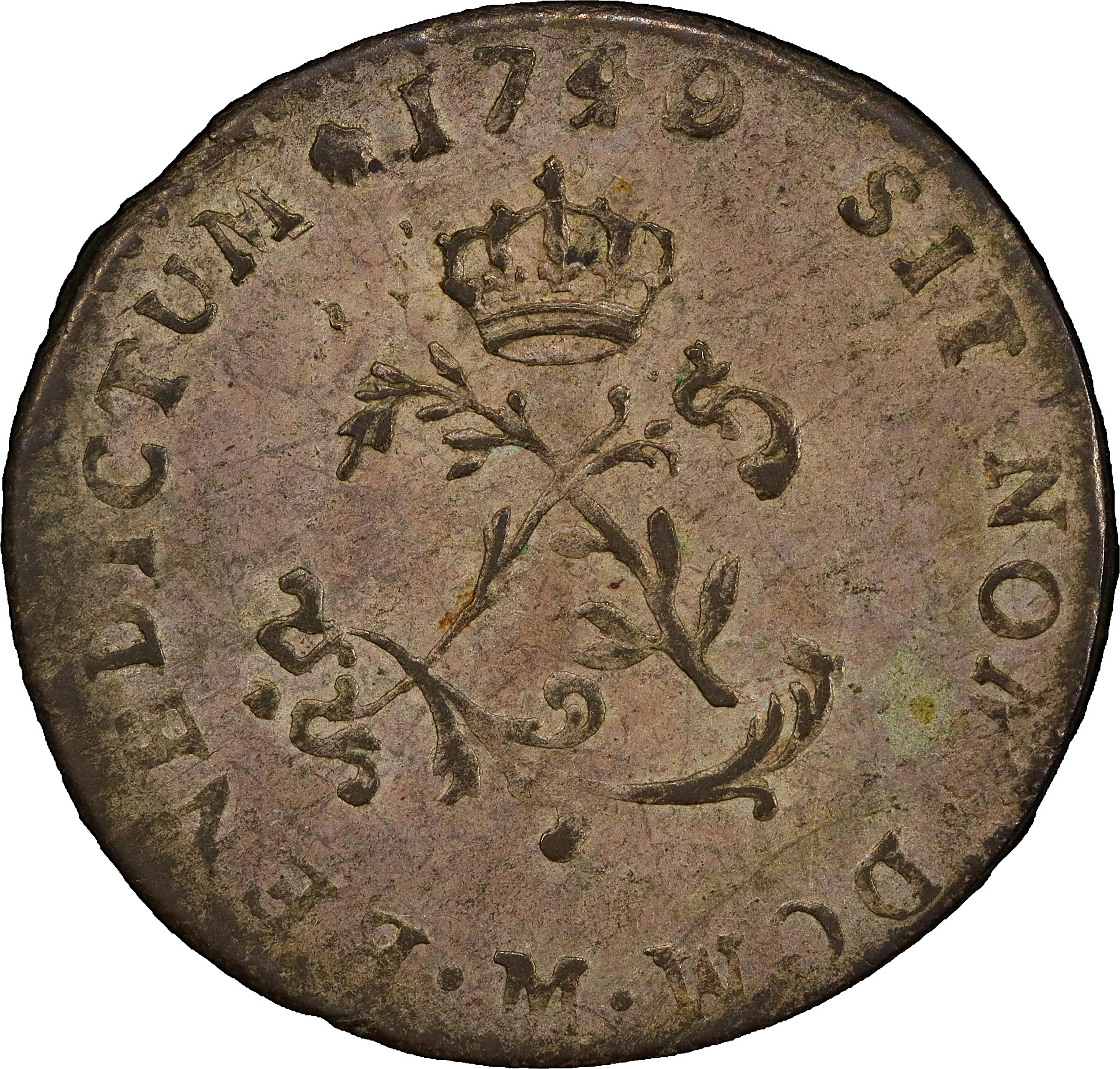 image for: 1740/39-M Sou Marque. Toulouse Mint. Vlack-144a. Rarity-8. AU-58 (PCGS).