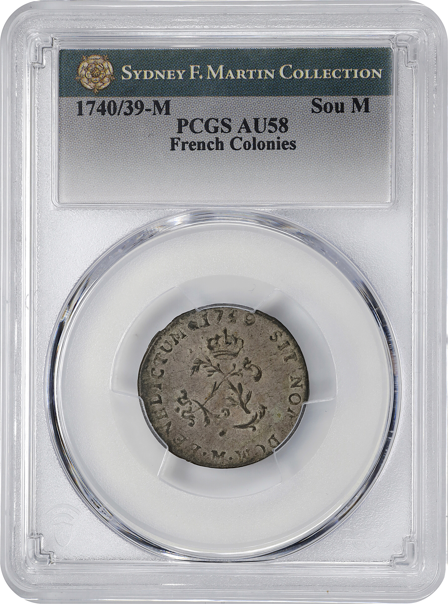 image for: 1740/39-M Sou Marque. Toulouse Mint. Vlack-144a. Rarity-8. AU-58 (PCGS).
