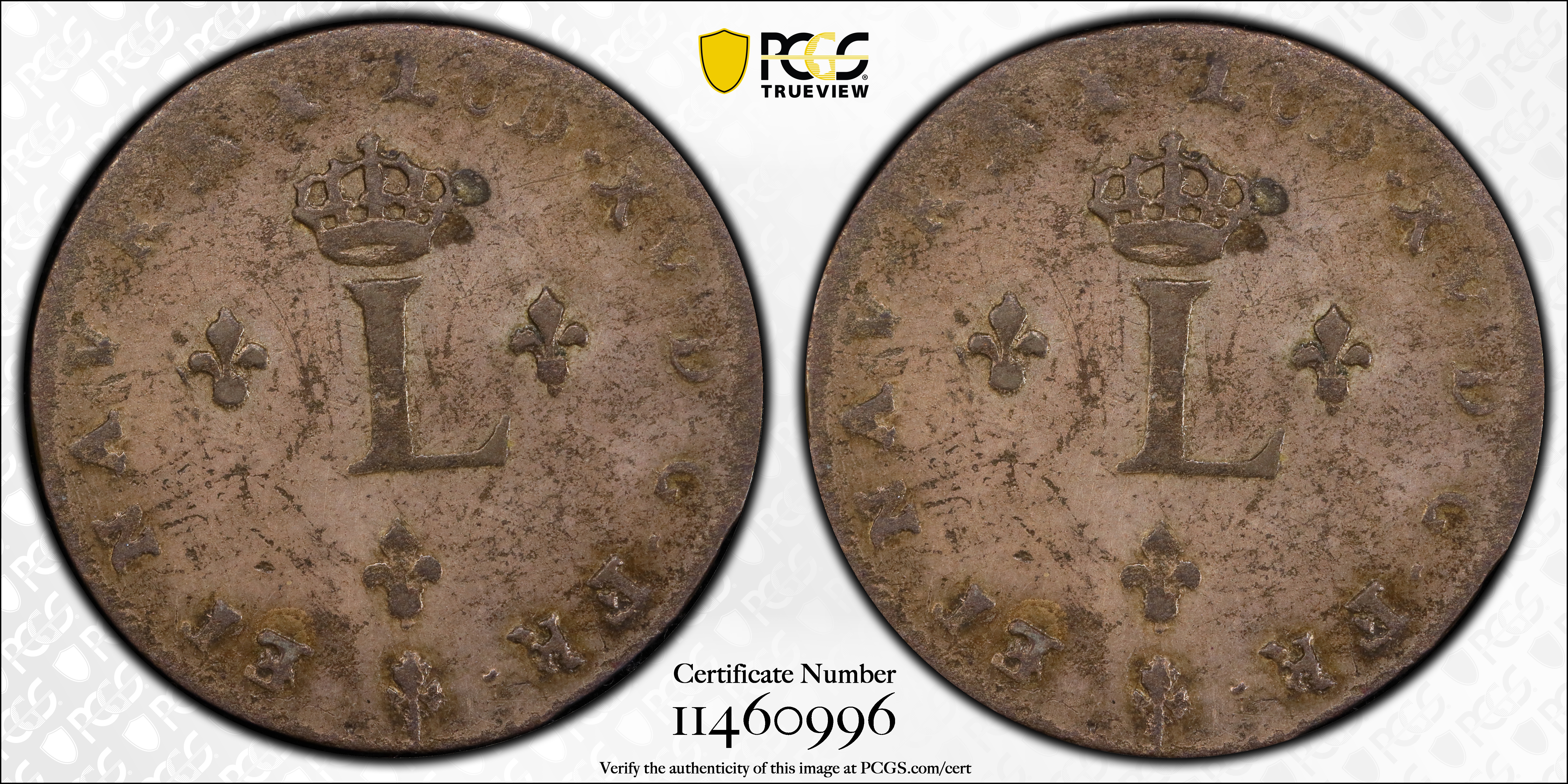 image for: 1739-O Sou Marque. Riom Mint. Vlack-154a. Rarity-8. VF-35 (PCGS).