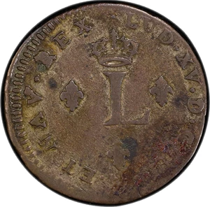 image for: 1739-R Sou Marque. Orleans Mint. Vlack-175a. Rarity-7. VF-35 (PCGS).