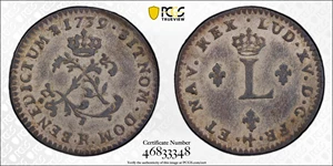 image for: 1739-R Sou Marque. Orleans Mint. Vlack-177a. Rarity-8. AU-55 (PCGS).