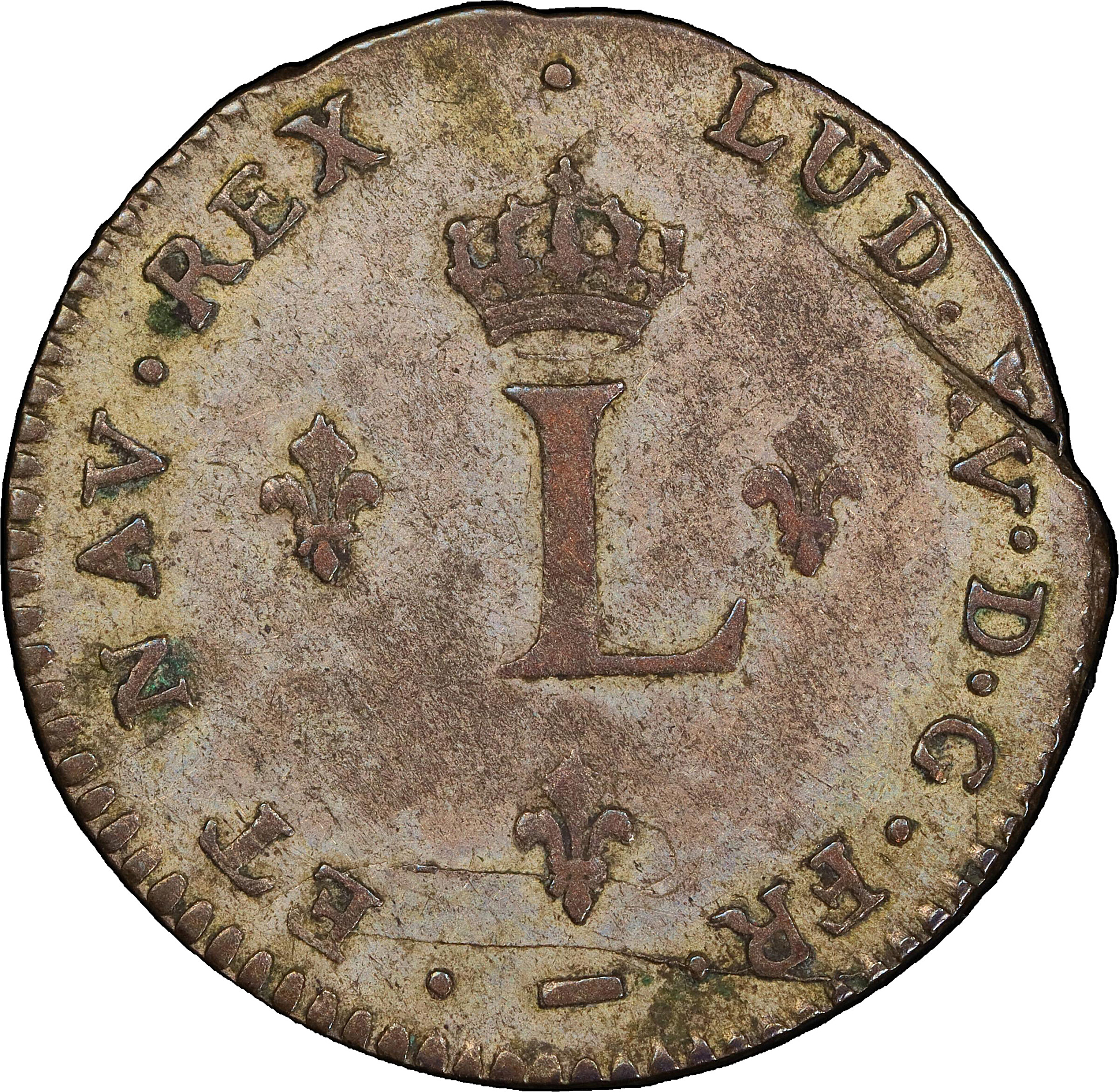 image for: 1739-W Sou Marque. Lille Mint. Vlack-200a. Rarity-7. AU-53 (PCGS).