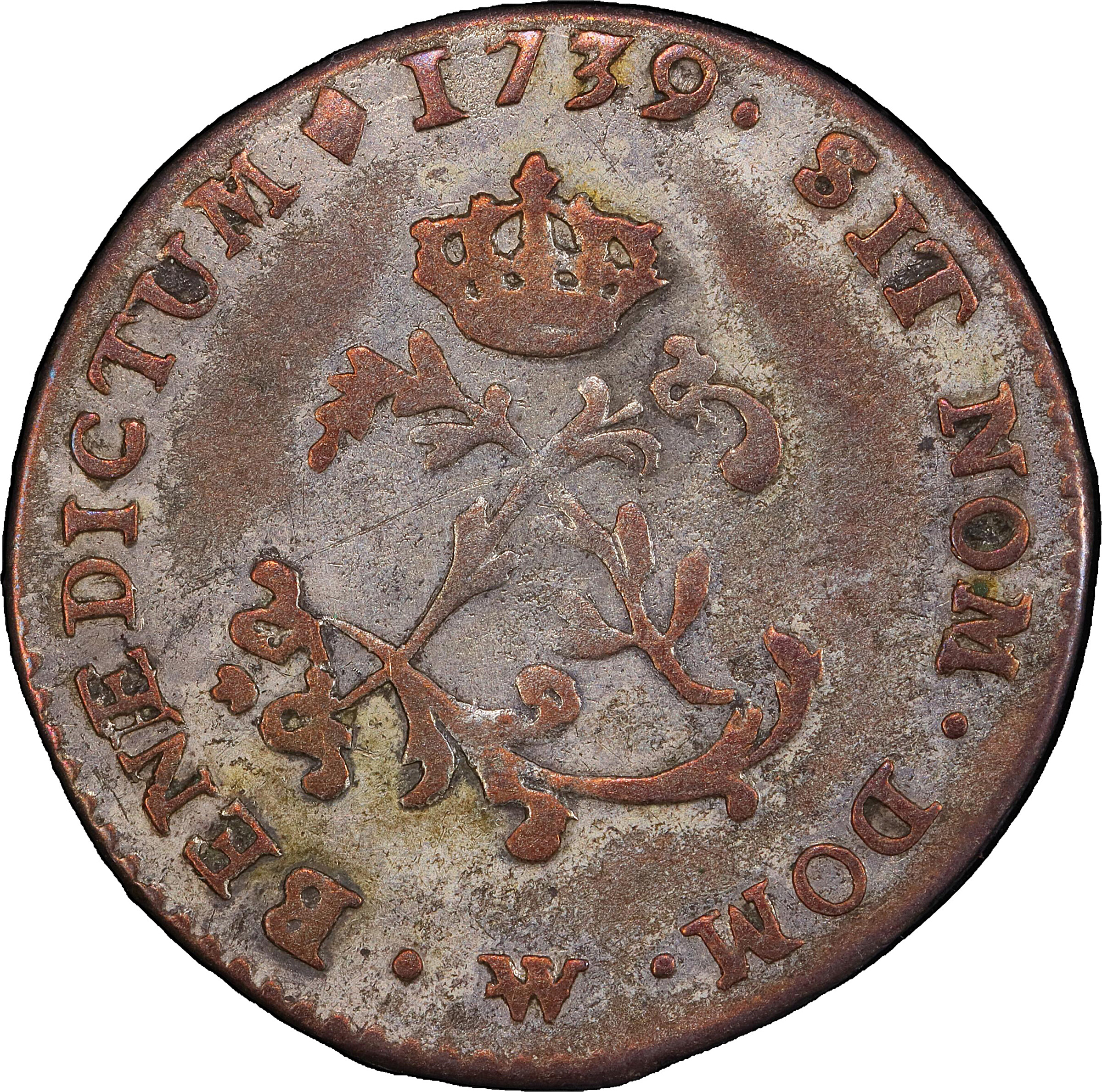 image for: 1739-W Sou Marque. Lille Mint. Vlack-200a, var. Mintmark/Bar, Bar/Mintmark. VF-30 (PCGS).