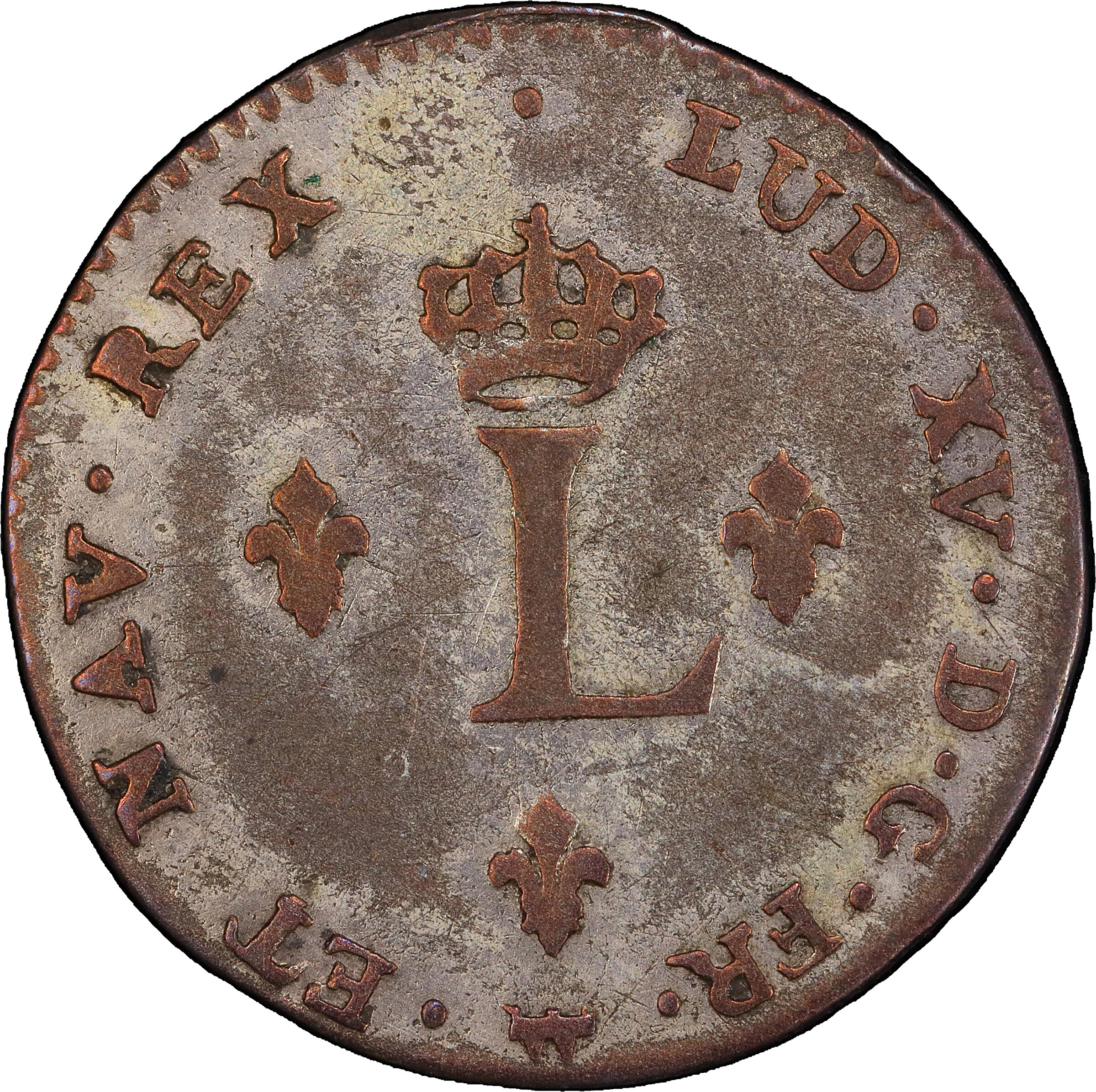 image for: 1739-W Sou Marque. Lille Mint. Vlack-200a, var. Mintmark/Bar, Bar/Mintmark. VF-30 (PCGS).