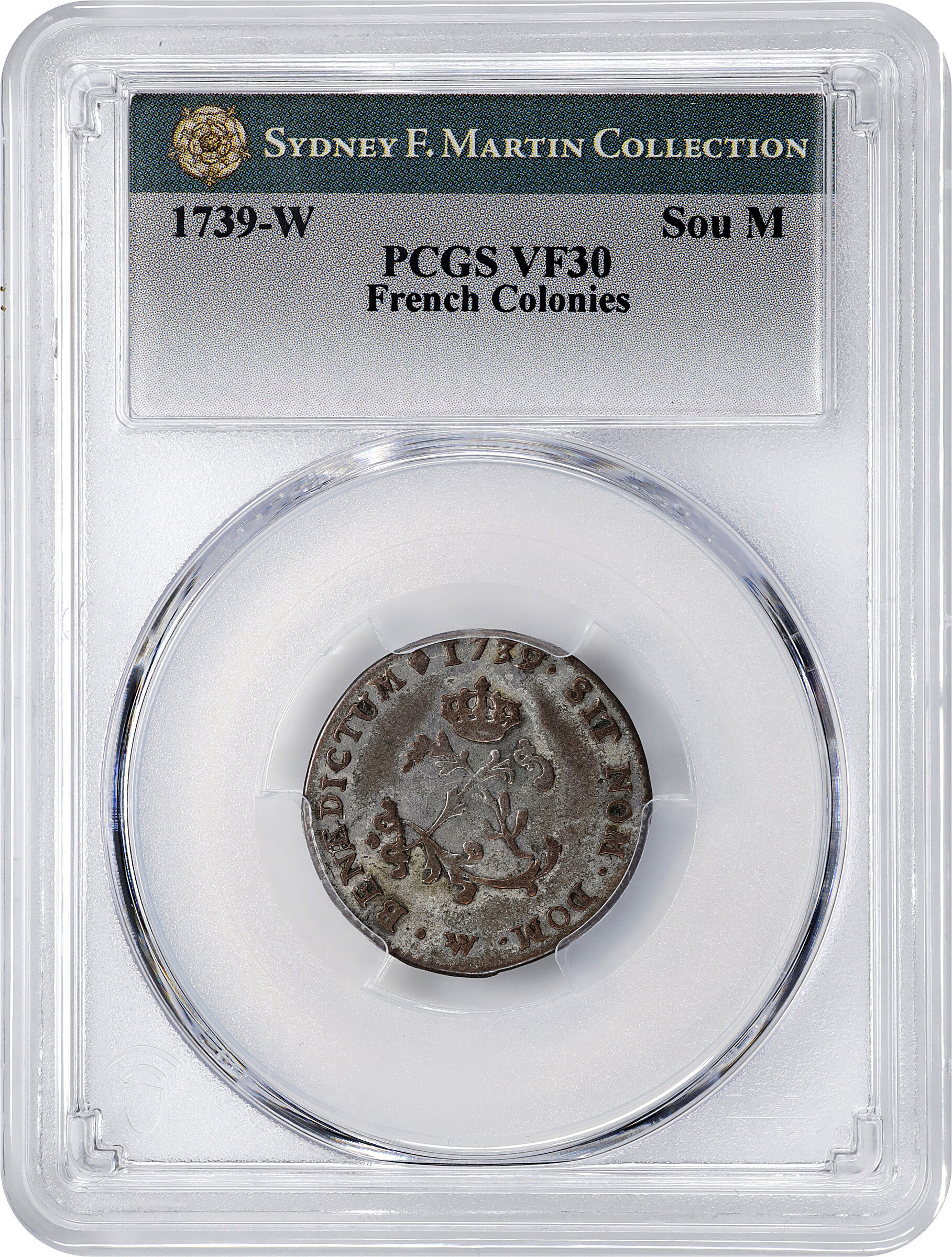 image for: 1739-W Sou Marque. Lille Mint. Vlack-200a, var. Mintmark/Bar, Bar/Mintmark. VF-30 (PCGS).