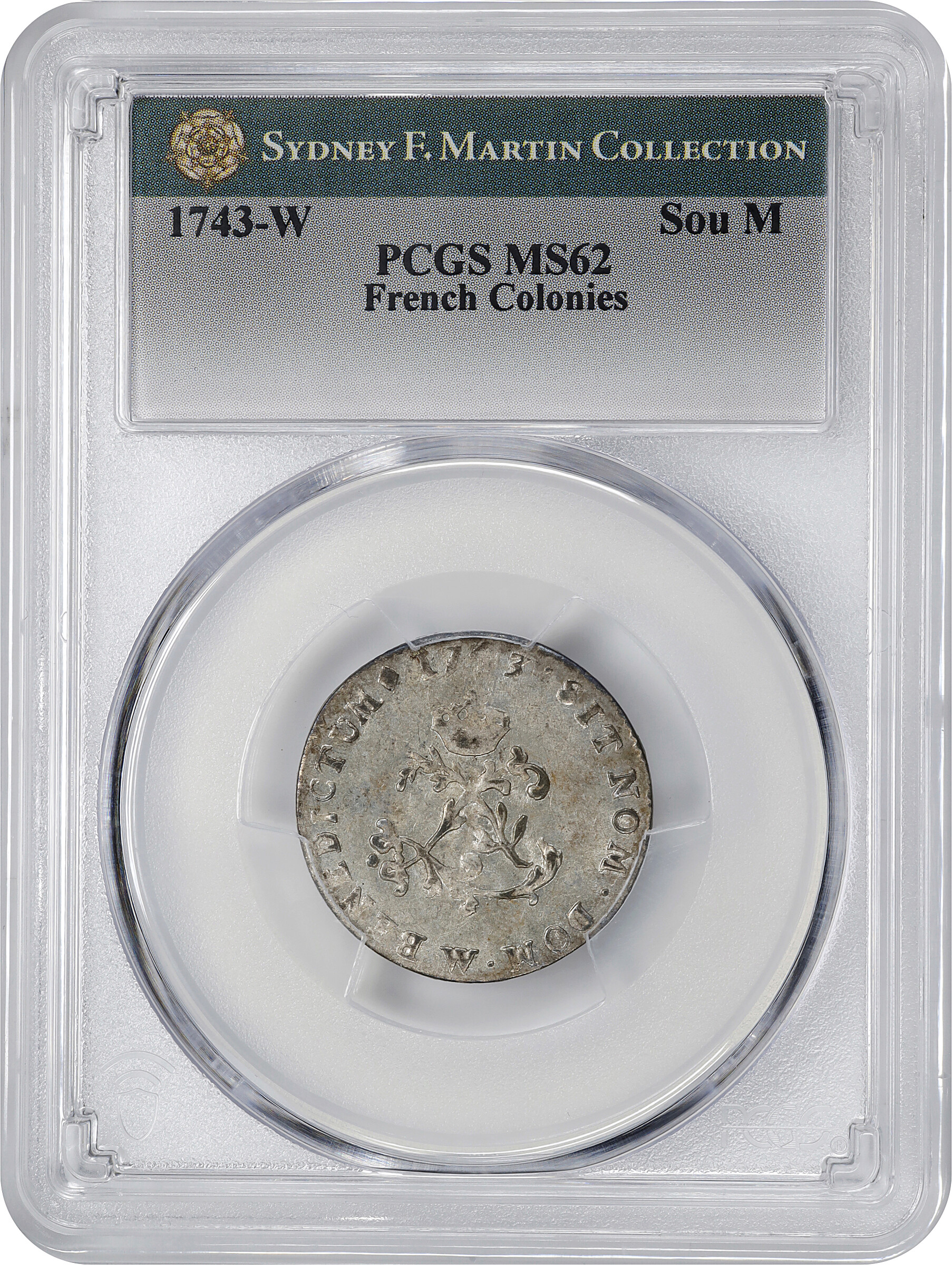 image for: 1743-W Sou Marque. Lille Mint. Vlack-204. Rarity-3. MS-62 (PCGS).