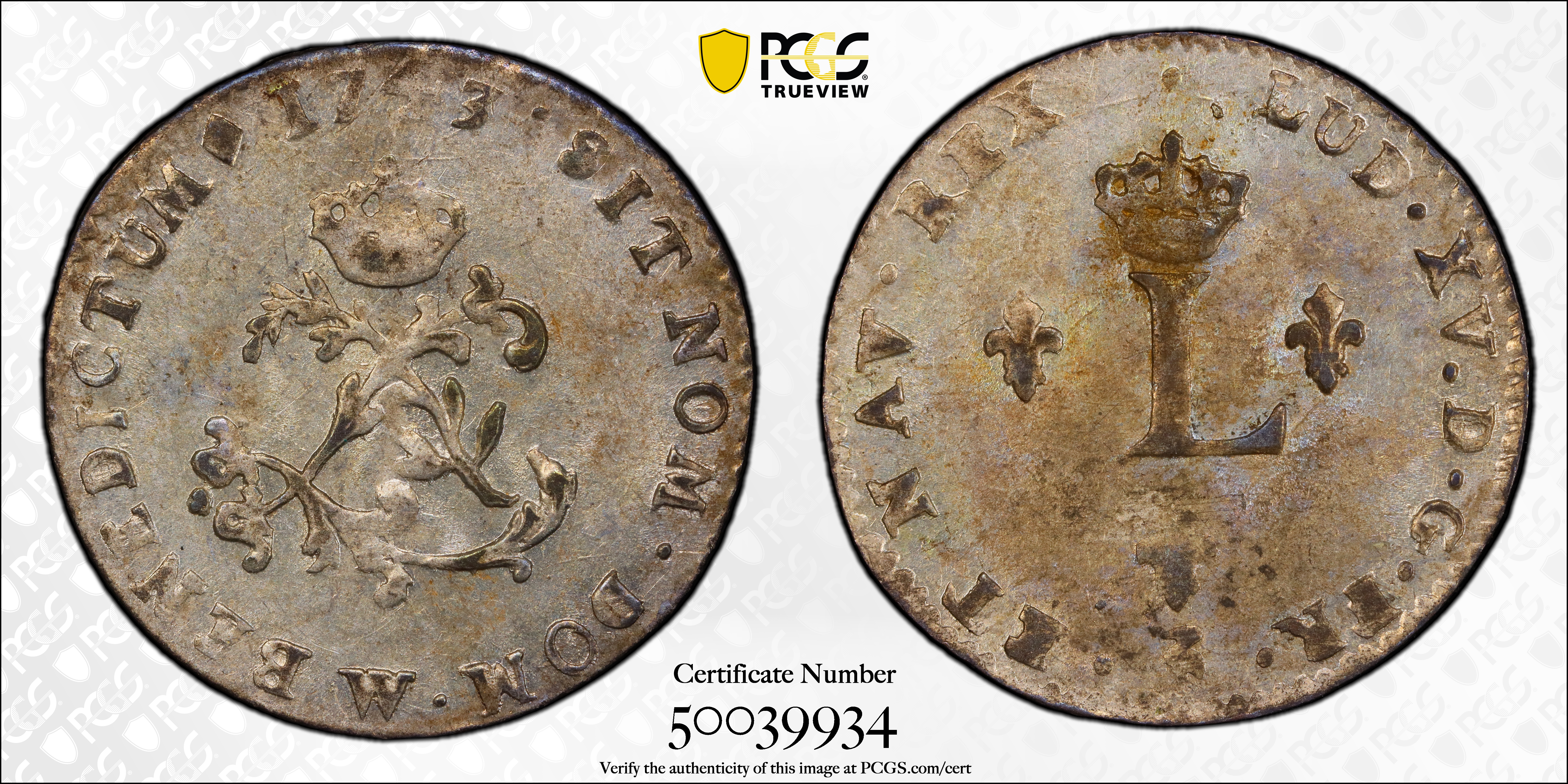 image for: 1743-W Sou Marque. Lille Mint. Vlack-204. Rarity-3. MS-62 (PCGS).