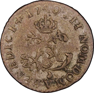 image for: 1740-V Half Sou Marque. Troyes Mint. Vlack-315. Rarity-6. AU-53 (PCGS).