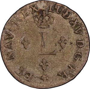 image for: 1740-V Half Sou Marque. Troyes Mint. Vlack-315. Rarity-6. AU-53 (PCGS).