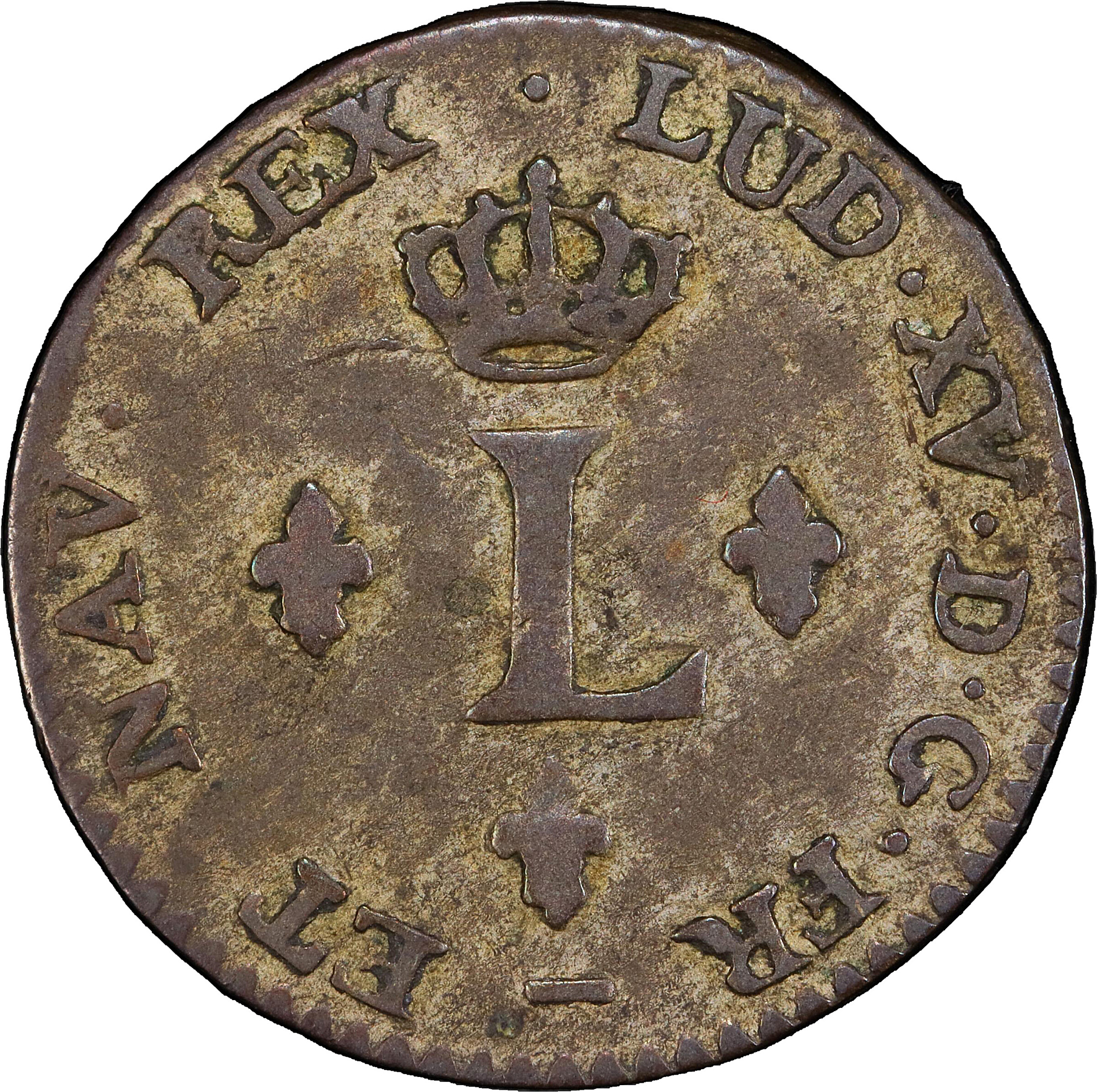 image for: 1740-W Half Sou Marque. Lille Mint. Vlack-316. Rarity-1. EF-40 (PCGS).