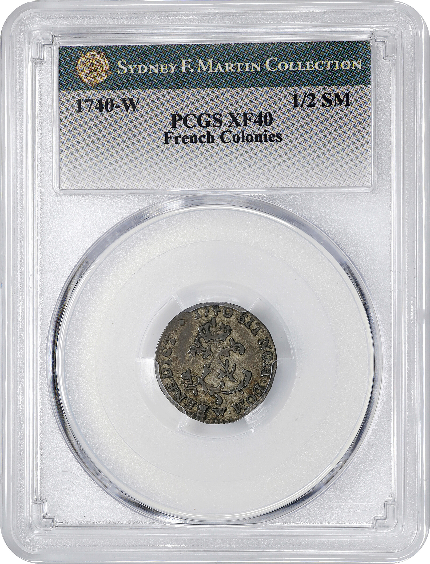 image for: 1740-W Half Sou Marque. Lille Mint. Vlack-316. Rarity-1. EF-40 (PCGS).