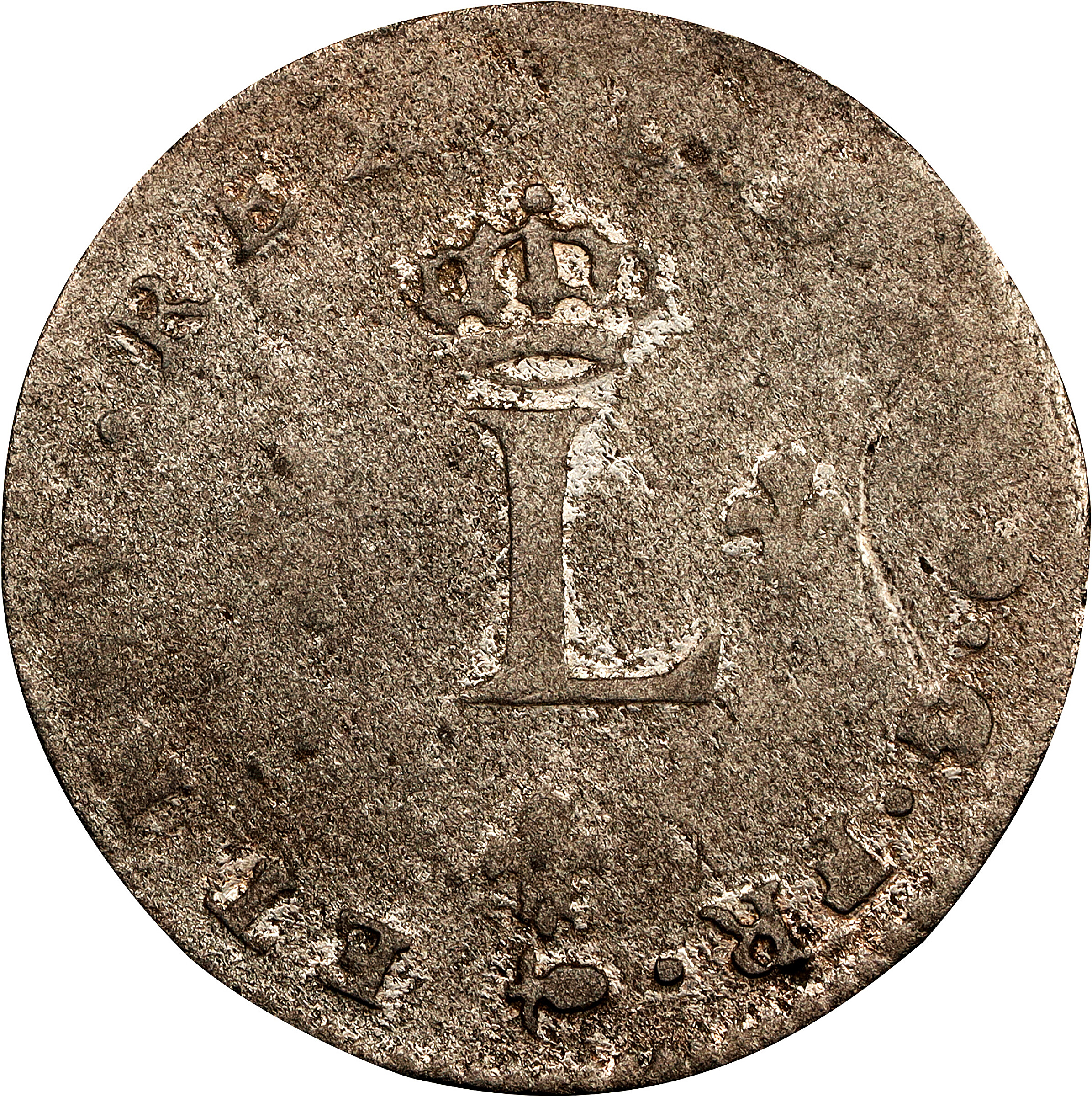 image for: 1739-S Sou Marque. Reims Mint. Vlack-181, var. No Stop Before ET. Very Fine, Environmental Damage.