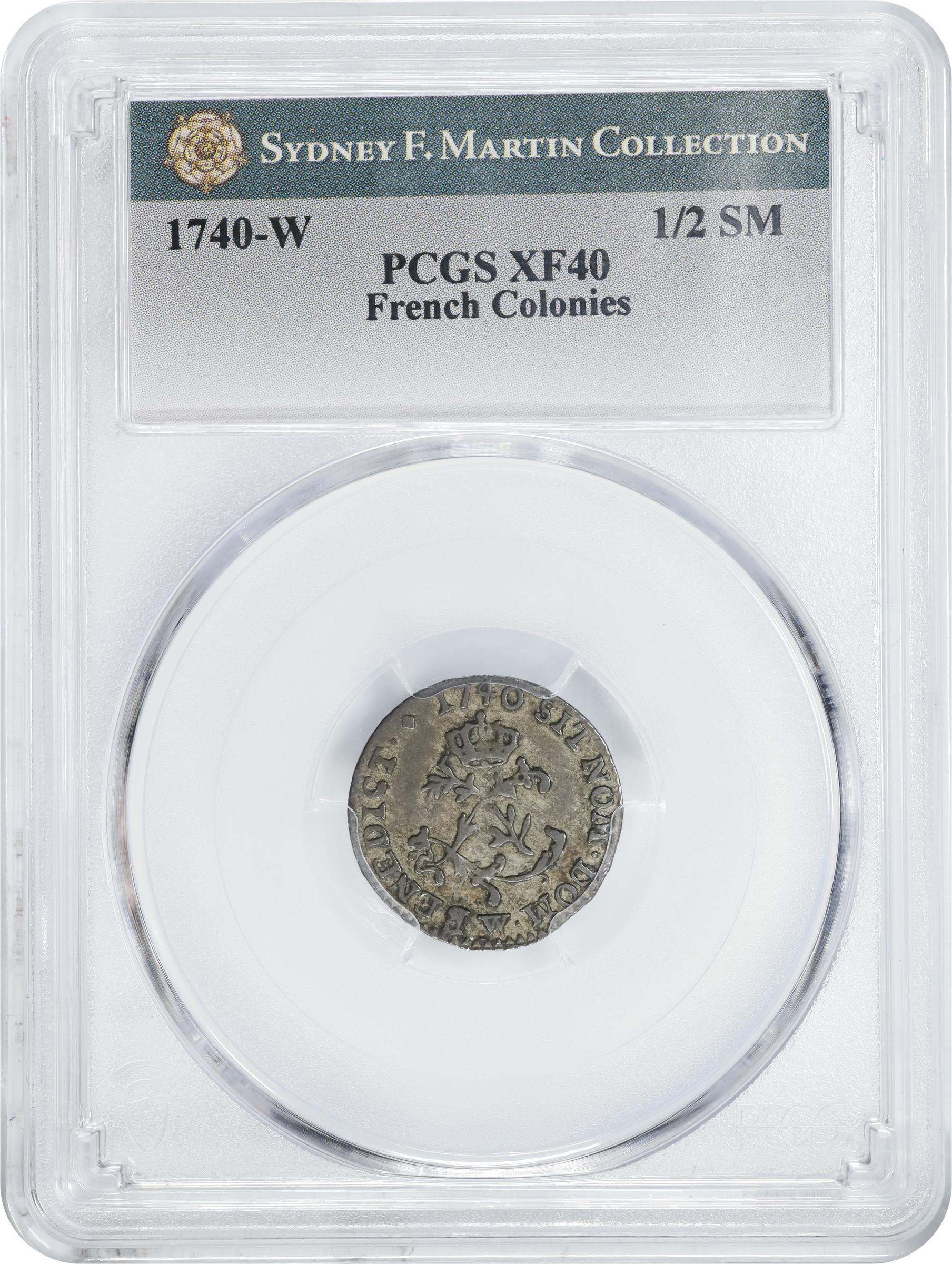 image for: 1740-W Half Sou Marque. Lille Mint. Vlack-316. Rarity-1. EF-40 (PCGS).