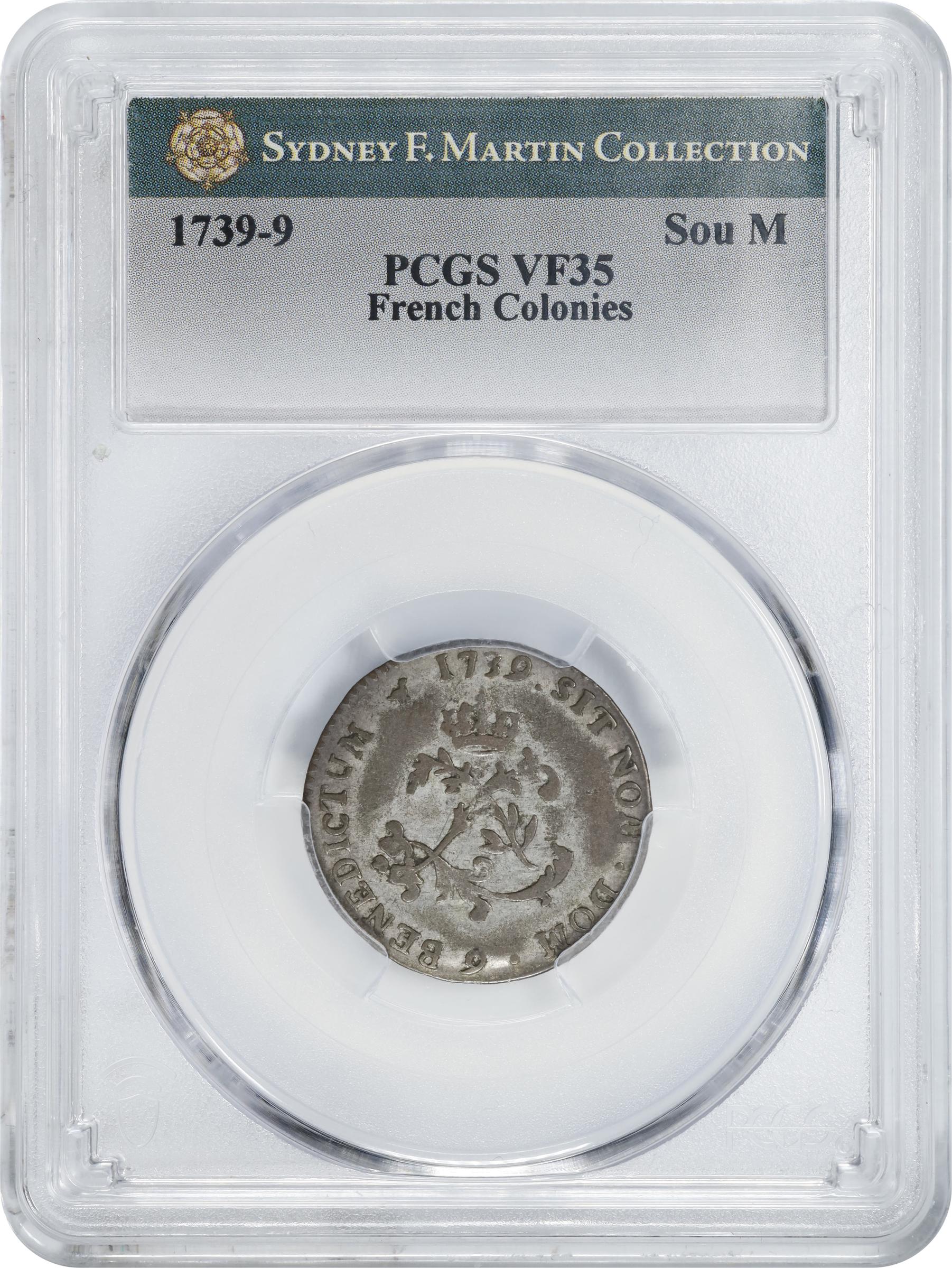 image for: 1739-9 Sou Marque. Rennes Mint. Vlack-225. Rarity-6. VF-35 (PCGS).