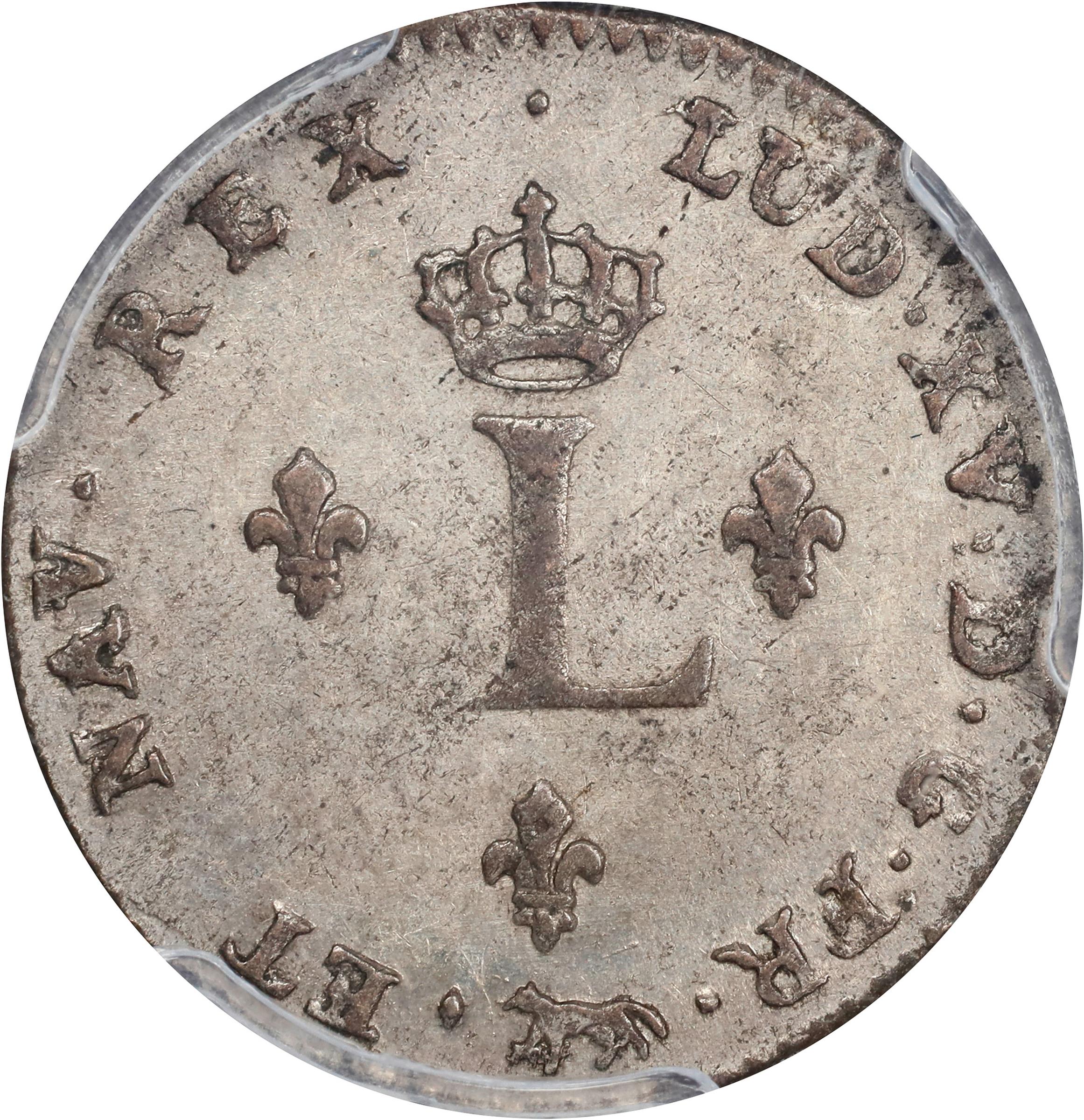 image for: 1747/3-A Sou Marque. Paris Mint. Vlack-26b. Rarity-8+. First Semester. AU-58+ (PCGS).