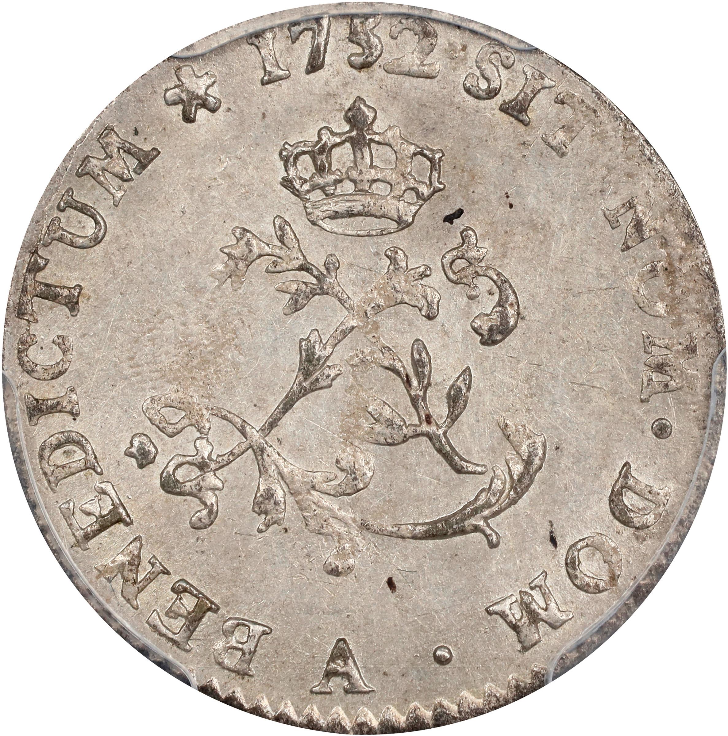 image for: 1752-A Sou Marque. Paris Mint. Vlack-32. Rarity-8. First Semester. MS-63 (PCGS).