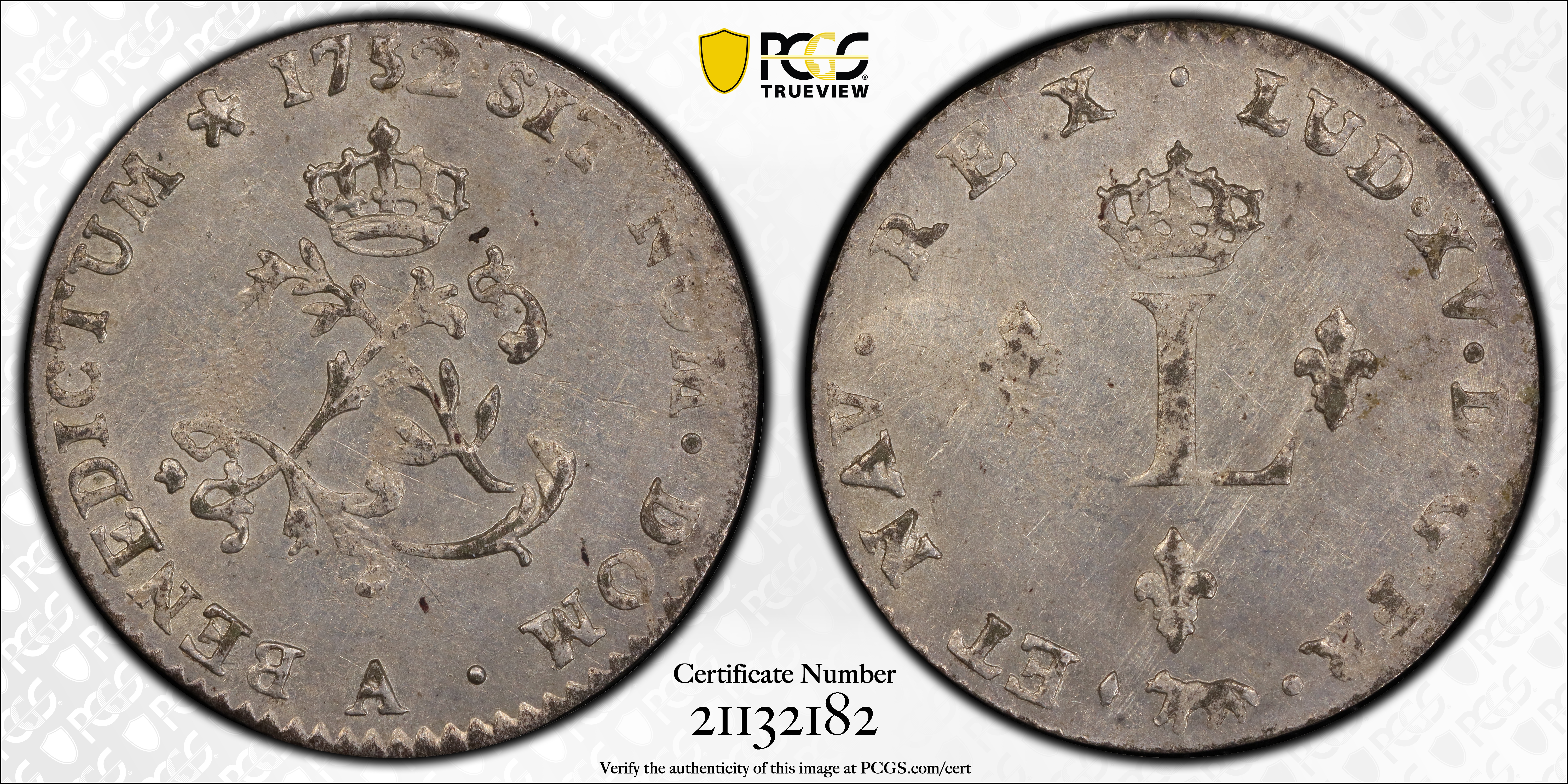 image for: 1752-A Sou Marque. Paris Mint. Vlack-32. Rarity-8. First Semester. MS-63 (PCGS).