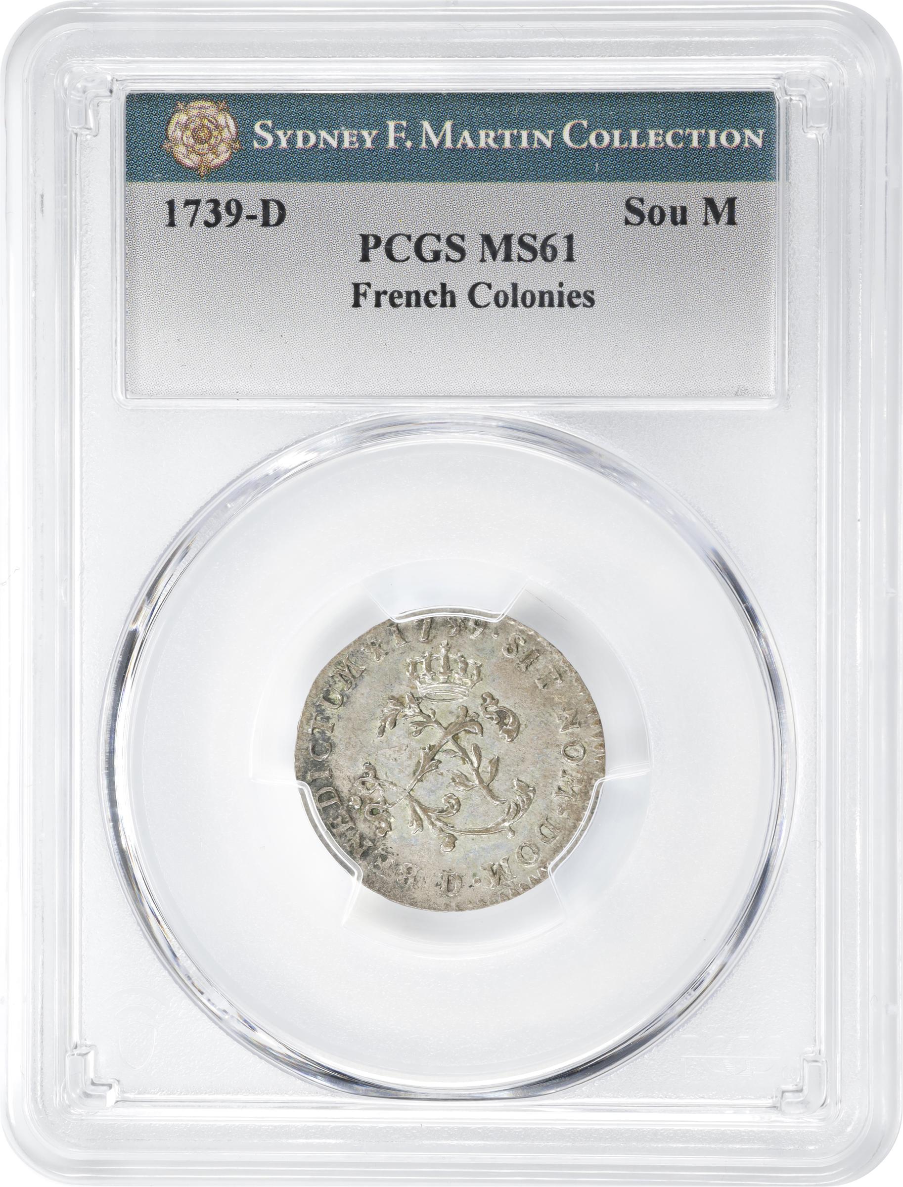 image for: 1739-D Sou Marque. Lyon Mint. Vlack-71. Rarity-1. MS-61 (PCGS).