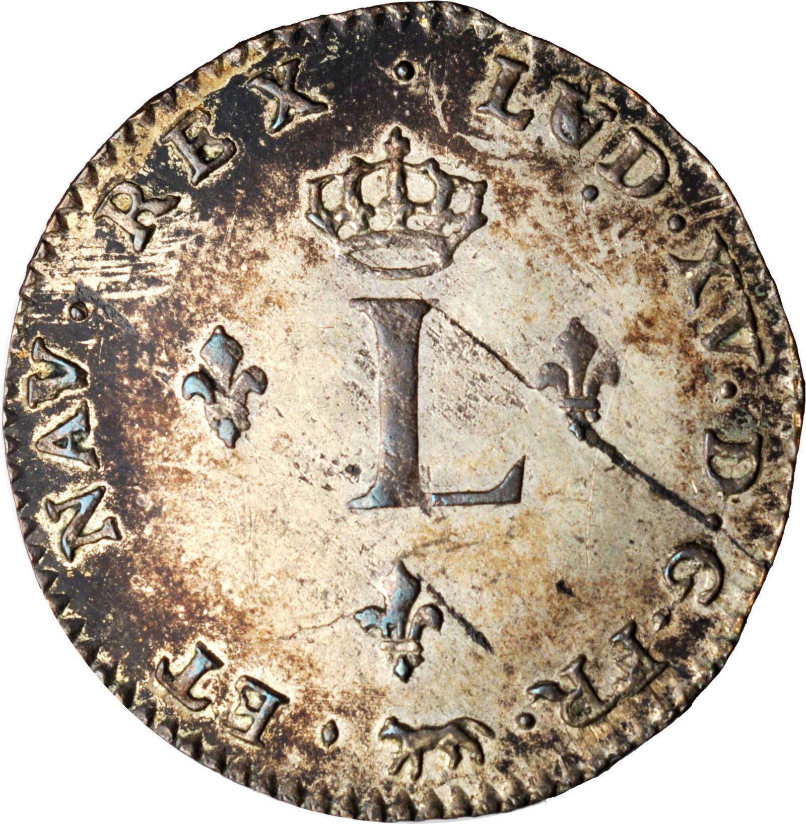 image for: 1741-A French Colonies Sou Marque. Paris Mint. Vlack-20a. Rarity-5. Second Semester. MS-63 (PCGS).