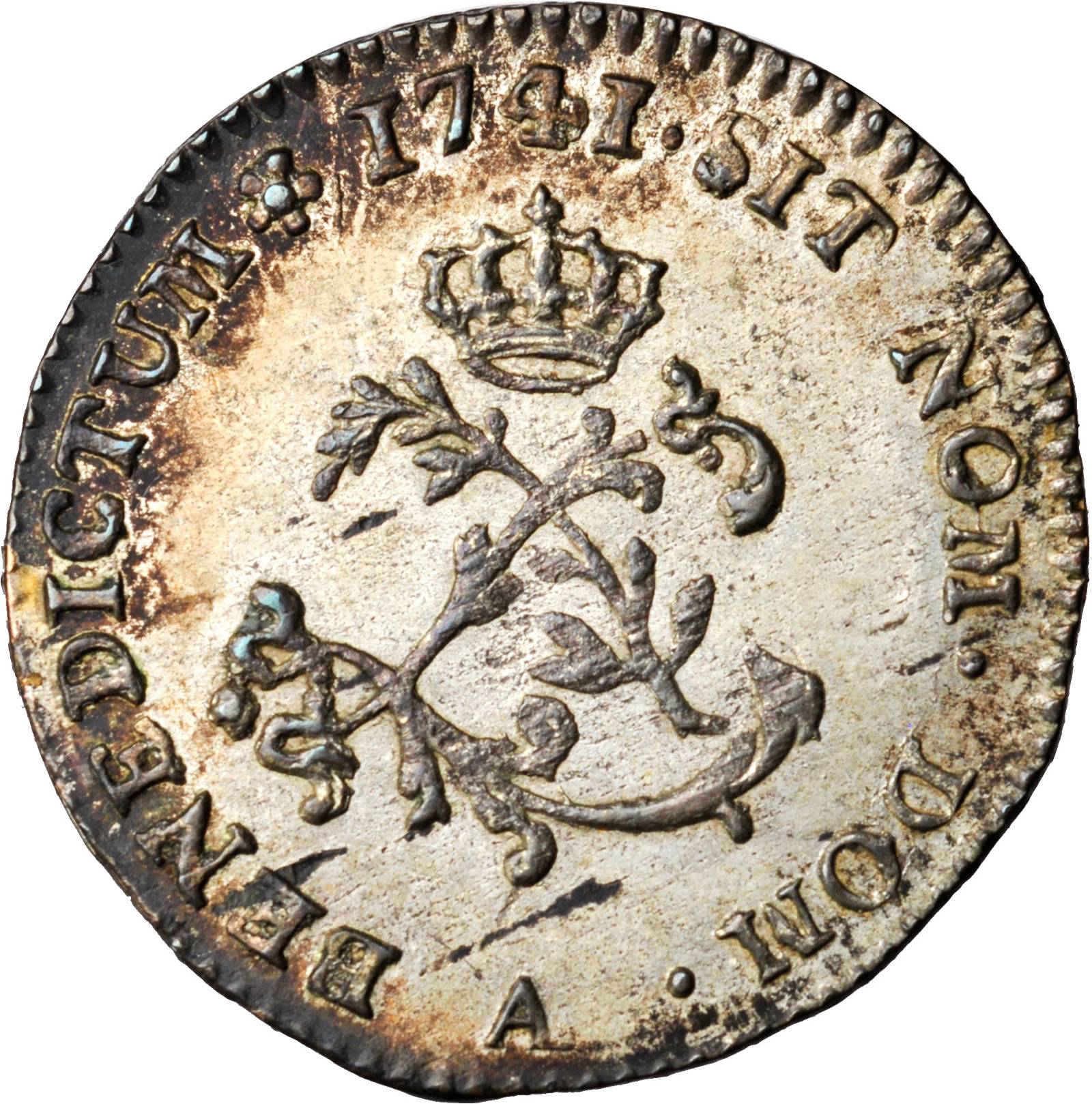image for: 1741-A French Colonies Sou Marque. Paris Mint. Vlack-20a. Rarity-5. Second Semester. MS-63 (PCGS).