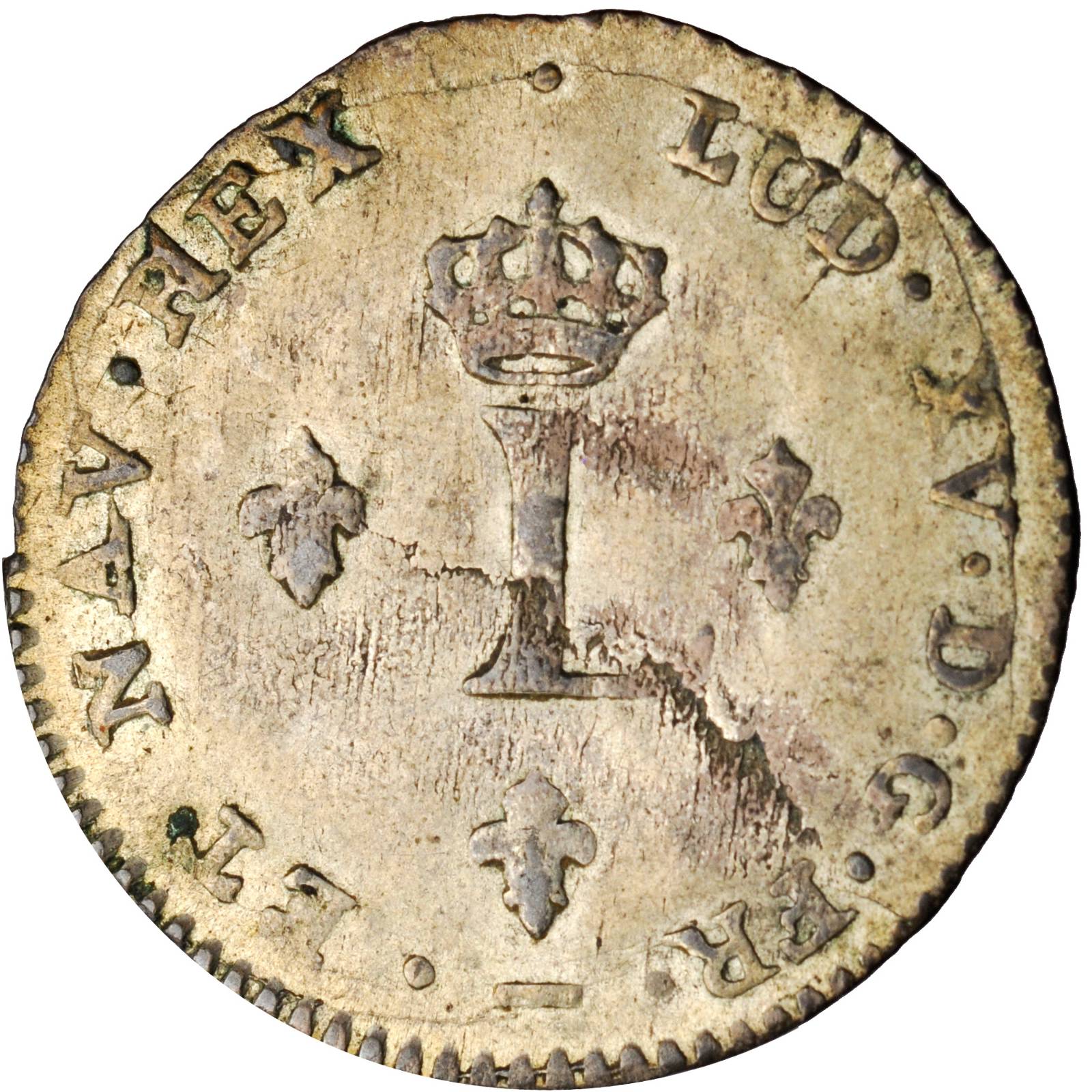 image for: 1739-W French Colonies Sou Marque. Lille Mint. Vlack-200. Rarity-2. MS-63 (PCGS).