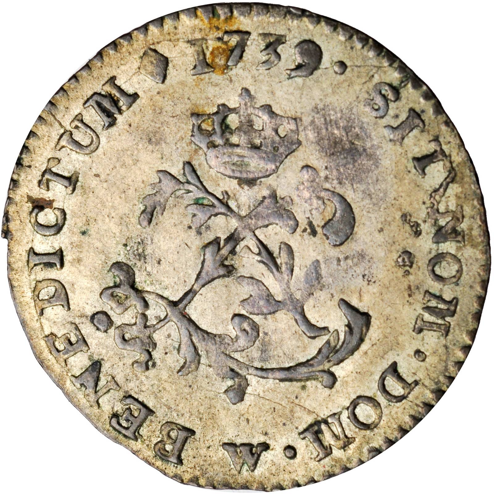 image for: 1739-W French Colonies Sou Marque. Lille Mint. Vlack-200. Rarity-2. MS-63 (PCGS).