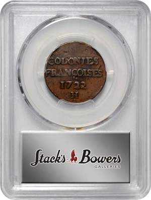 image for: 1722/1-H Sou, or 9 Deniers. La Rochelle Mint. Martin 2.14-C.4, W-11835. Rarity-4. VF-20 (PCGS).