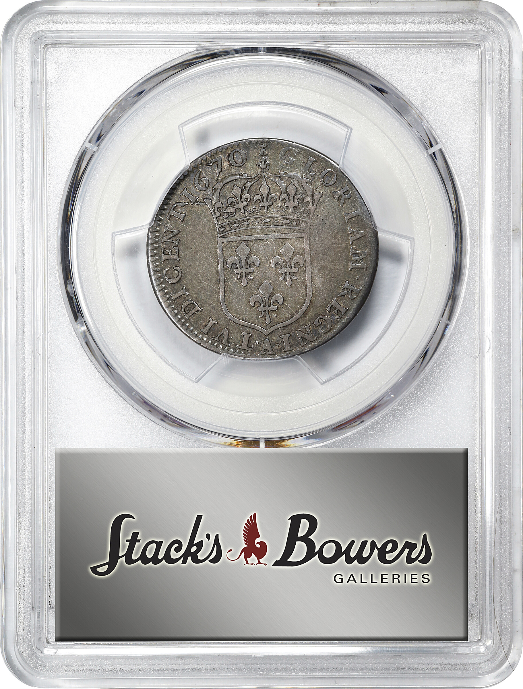 image for: 1670-A French Colonies 15 Sols. Paris Mint. Martin 1.1-A.1, Breen 1-A (1976), Breen-255 (1988), W-11610, Gadoury-3, Breton-501, Zay-1, Ciani-255, Lecompte-187a. Rarity-7. EF-40 (PCGS).