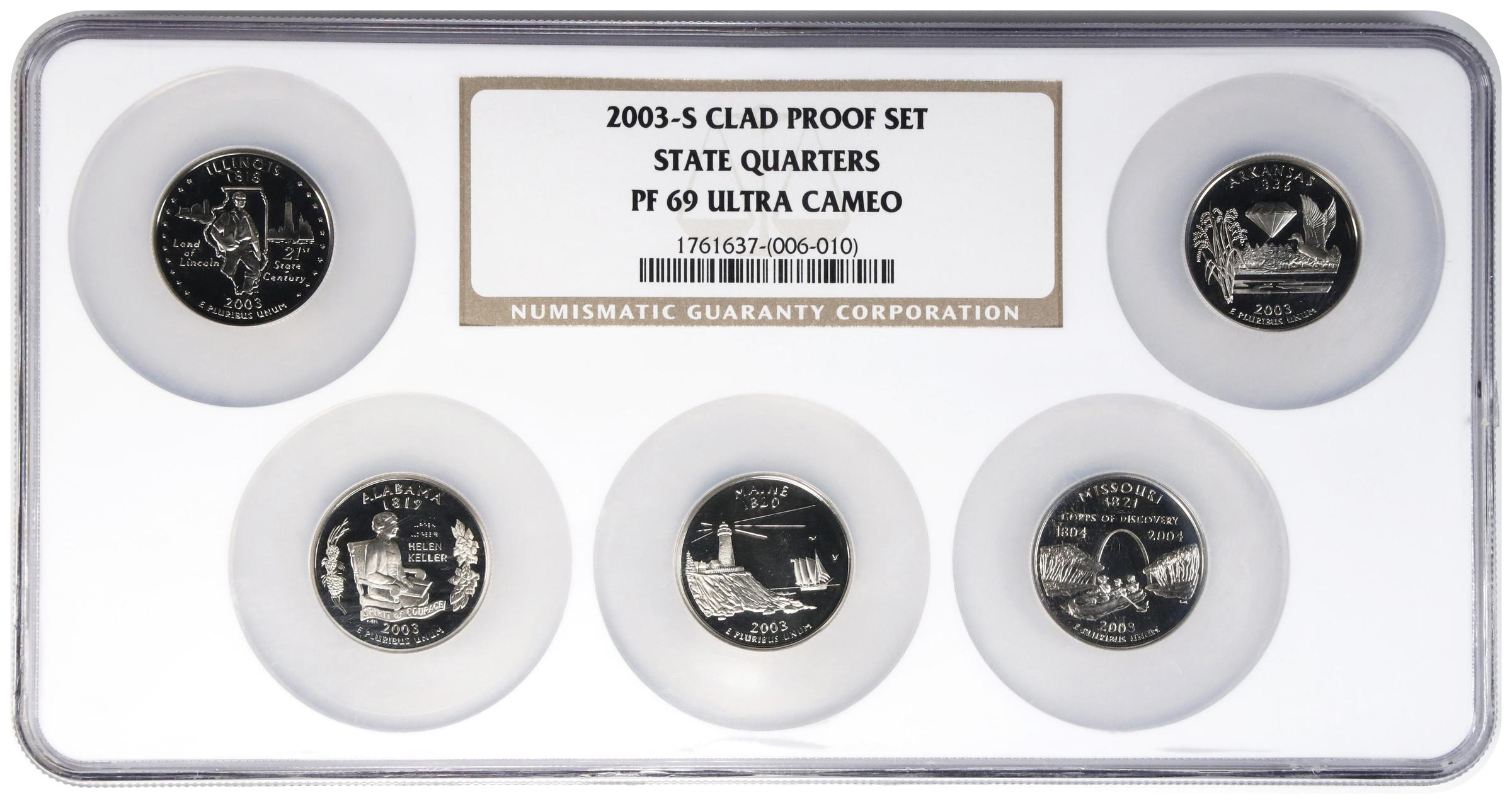 image for: Complete Set of 2003-S State Quarters. Copper-Nickel Clad. Proof-69 Ultra Cameo (NGC).