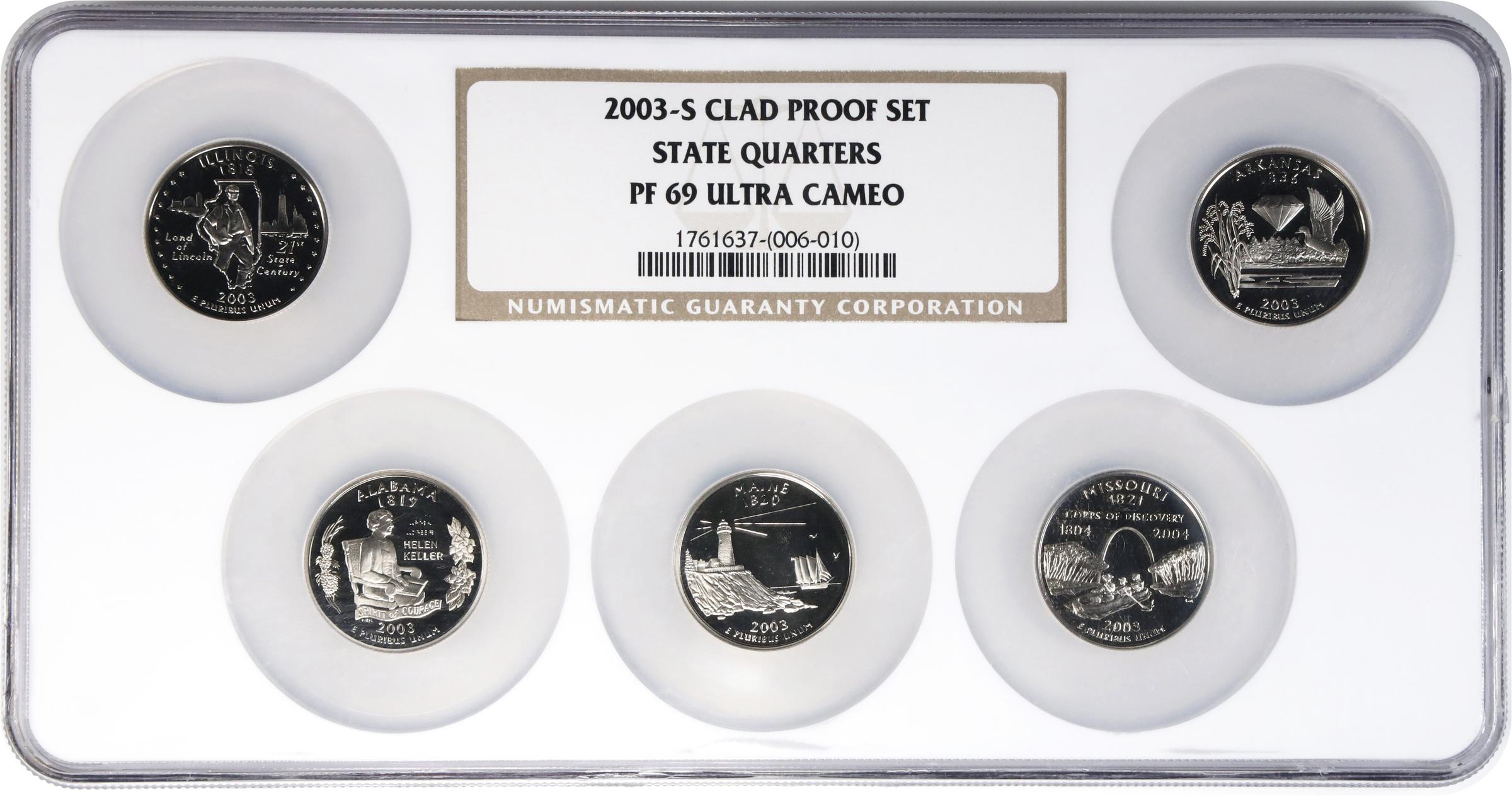 image for: Complete Set of 2003-S State Quarters. Copper-Nickel Clad. Proof-69 Ultra Cameo (NGC).