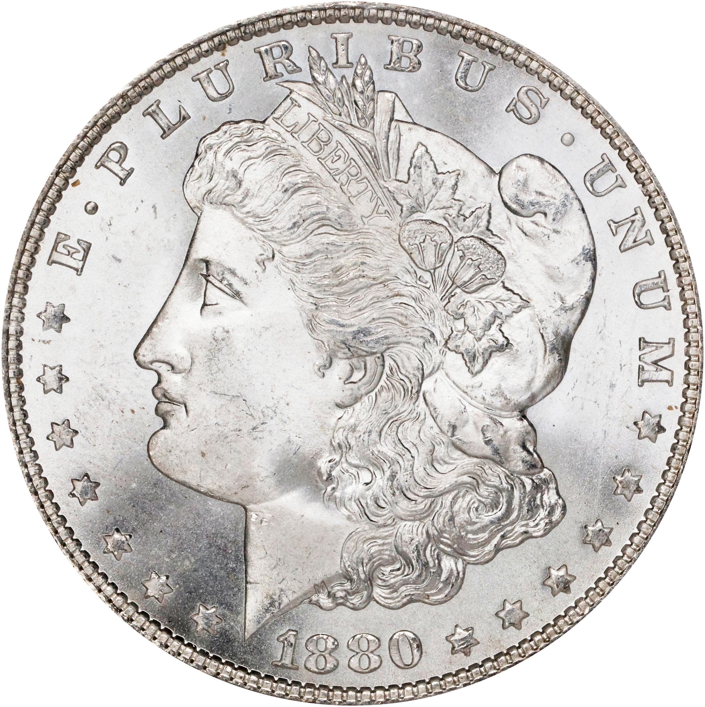 1880/9-S Morgan Silver Dollar. VAM-11. Hot 50 Variety. Medium S. MS-67 (ICG).