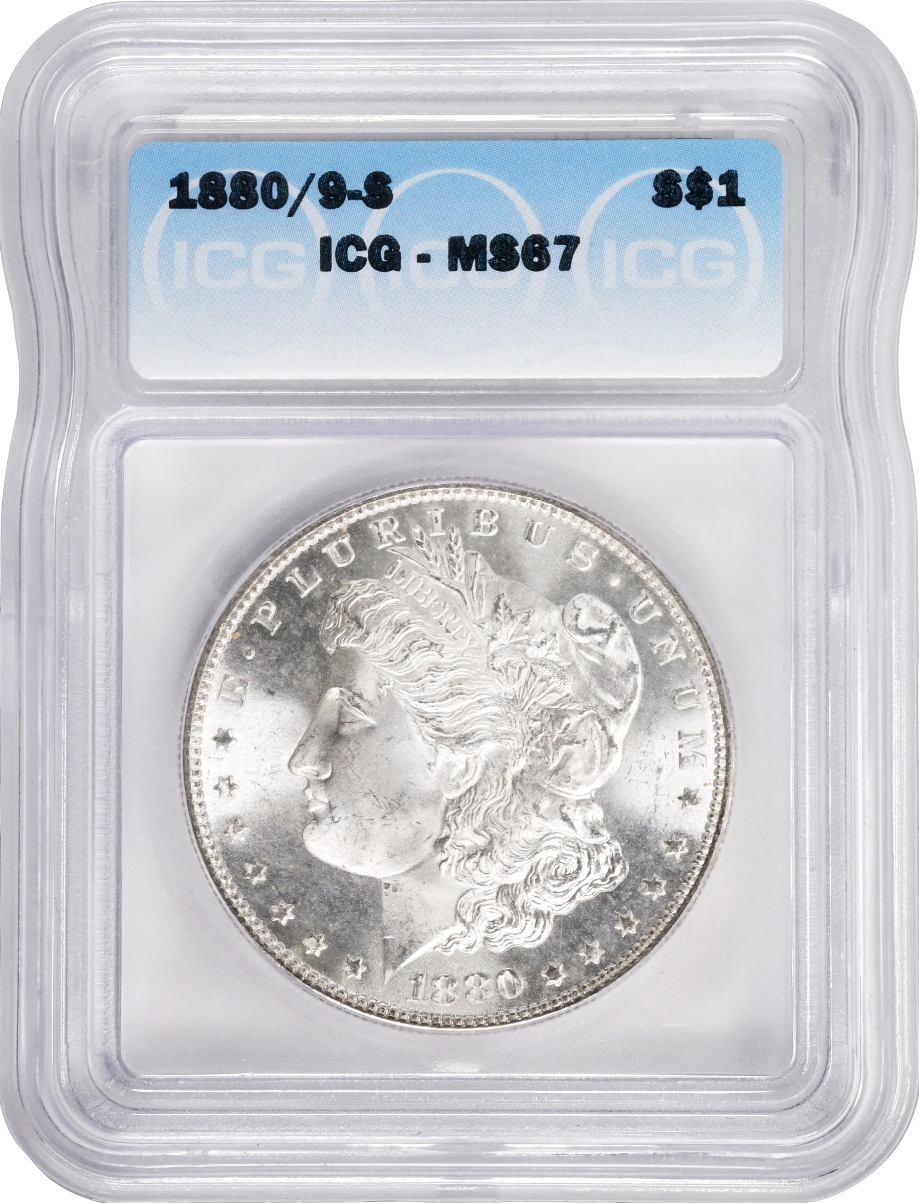 1880/9-S $1  Overdate MS67 CAC thumbnail 7