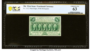 image for: Fr. 1312 50¢ First Issue PCGS Banknote Choice Unc 63....