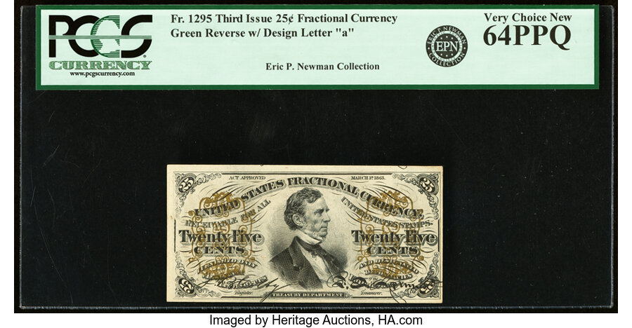 image for: Fr. 1295 25¢ Third Issue PCGS Very Choice New 64PPQ....