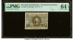 image for: Fr. 1286 25¢ Second Issue PMG Choice Uncirculated 64 EPQ....