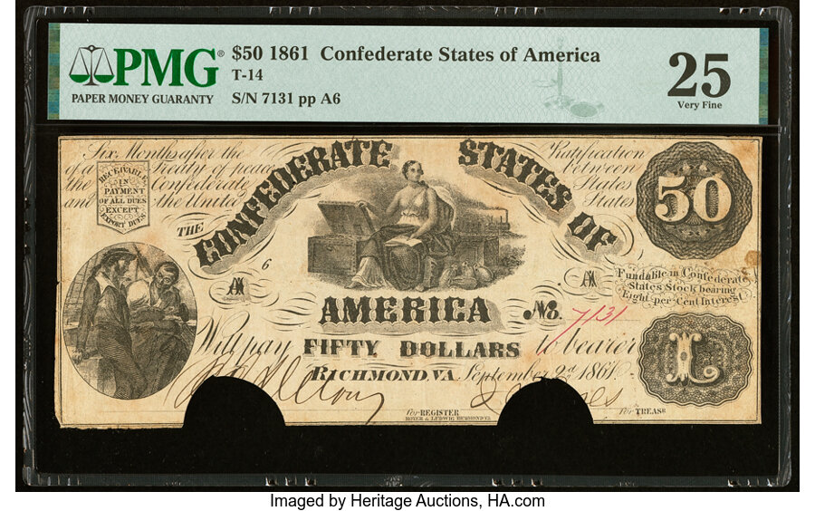image for: T14 $50 1861 PF-7 Cr. 76 PMG Very Fine 25....