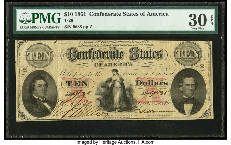 image for: T26 $10 1861 PF-2 Cr. 213 PMG Very Fine 30 EPQ....