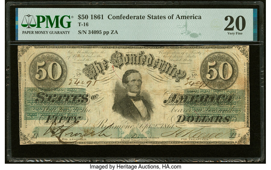 image for: T16 $50 1861 PF-1 Cr. 80 PMG Very Fine 20....