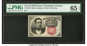 image for: Fr. 1266 10¢ Fifth Issue PMG Gem Uncirculated 65 EPQ....
