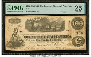 image for: "Representing Nothing..." Poem T40 $100 1862 PF-1 Cr. 298 PMG Very Fine 25....