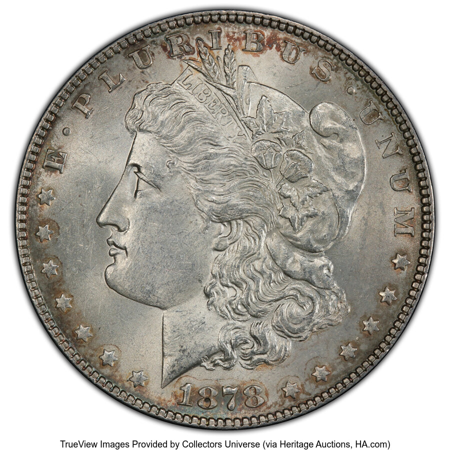image for: 1878 7TF $1 Reverse of 1878, Doubled P, VAM-116, MS62 PCGS. A Hit List 40 Variety. PCGS Population: (21/24 and 0/0+)....