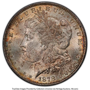 image for: 1878 7TF $1 Reverse of 1879, 168 Reeds, VAM-224, MS65 PCGS. A Hit List 40 Variety. PCGS Population: (2/0 and 0/0+)....