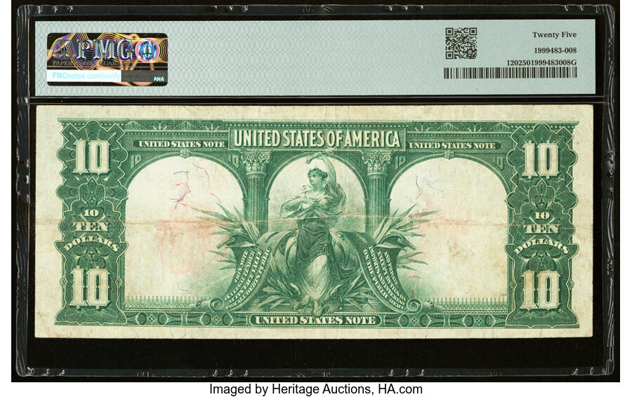 image for: Fr. 120 $10 1901 Legal Tender PMG Very Fine 25....