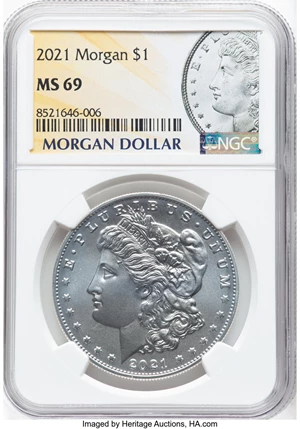 image for: 2021 $1 Morgan Dollar 100th Anniversary, MS69 NGC. ...