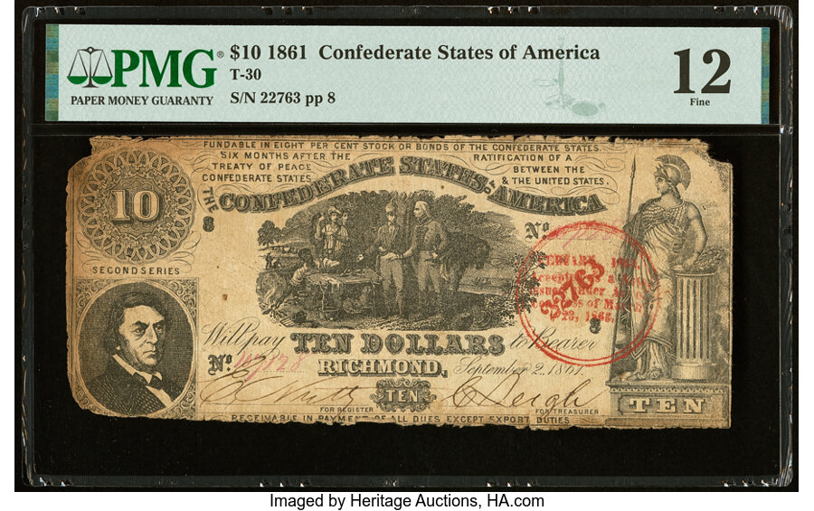 image for: T30 $10 1861 PMG Fine 12....