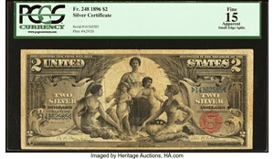 image for: Fr. 248 $2 1896 Silver Certificate PCGS Apparent Fine 15....