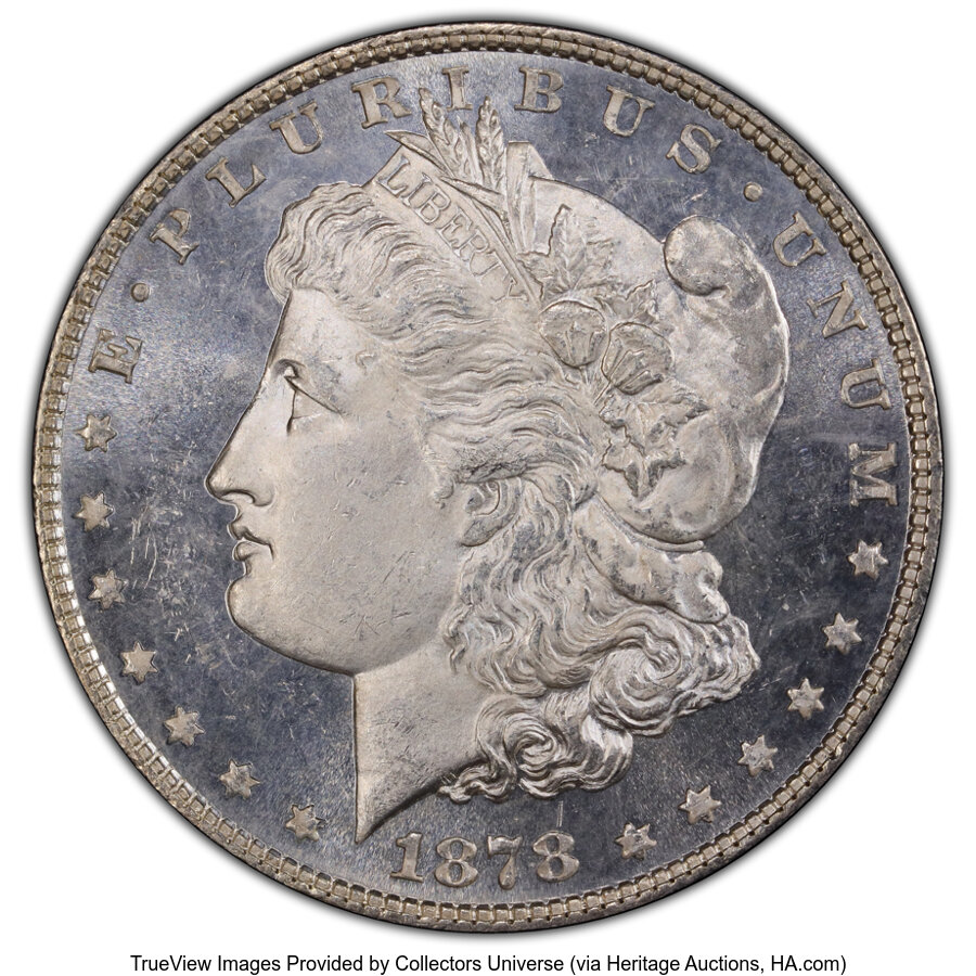image for: 1878 8TF $1 Crazy Lips, VAM-23, MS65 Prooflike PCGS. A Top 100 Variety and a WOW! Morgan VAM. Referred to as "Crazy Lips" a...